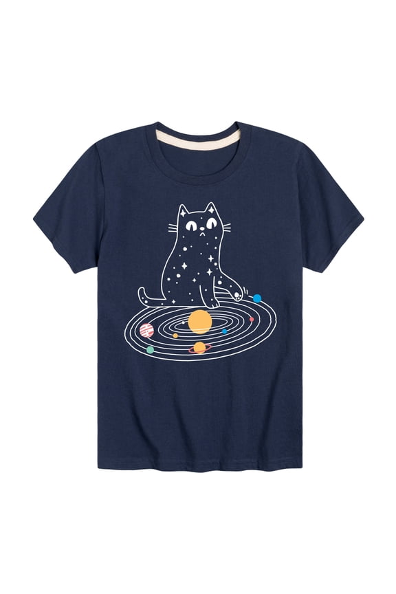 - Cat Solar System - Toddler & Youth Short Sleeve Graphic T-Shirt