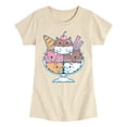 thumbnail image 1 of Instant Message - Cat Sundae - Youth Girls Fitted Short Sleeve T-Shirt, 1 of 5