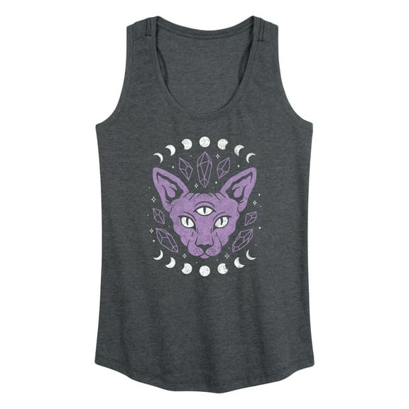 Instant Message - Cat With Crystals - Women's Racerback Tank Top