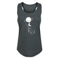 thumbnail image 1 of Instant Message - Cat With Planet Balloons - Ladies Racerback Graphic Tank, 1 of 5