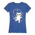 thumbnail image 1 of Instant Message - Cat With Rainbow Jump Rope - Women's Short Sleeve Graphic T-Shirt, 1 of 5