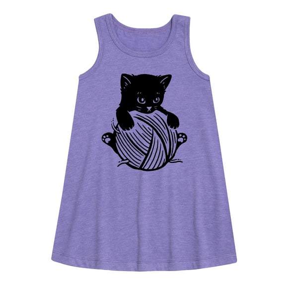 Instant Message - Cat Yarn Kid - Toddler & Youth Girls A-line Dress