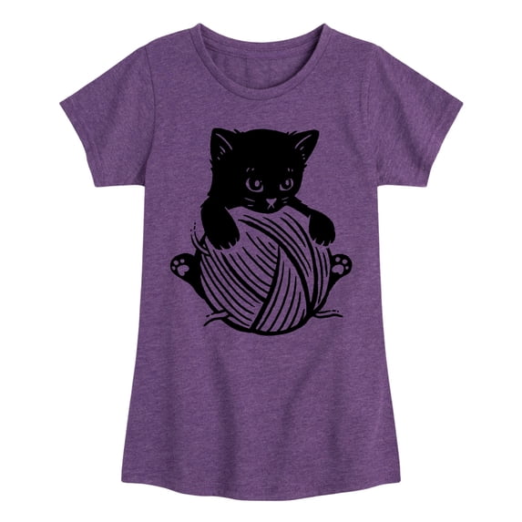 Instant Message - Cat Yarn Kid - Toddler & Youth Girls Short Sleeve Graphic T-Shirt