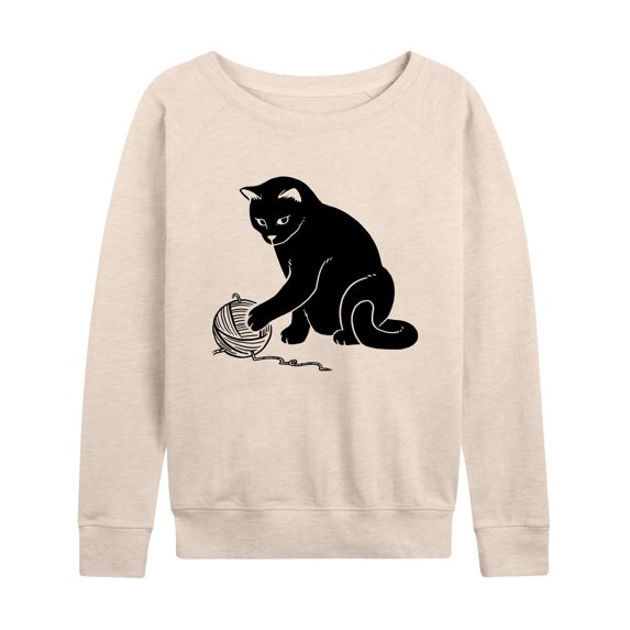 Instant Message - Cat Yarn Mom - Women's Lightweight French Terry Long Sleeve Shirt