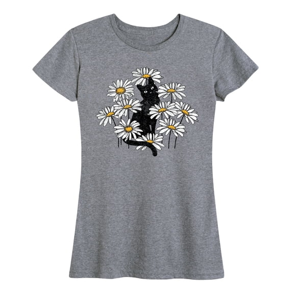 Instant Message - Cat in Field of Daisies - Women's Short Sleeve Graphic T-shirt
