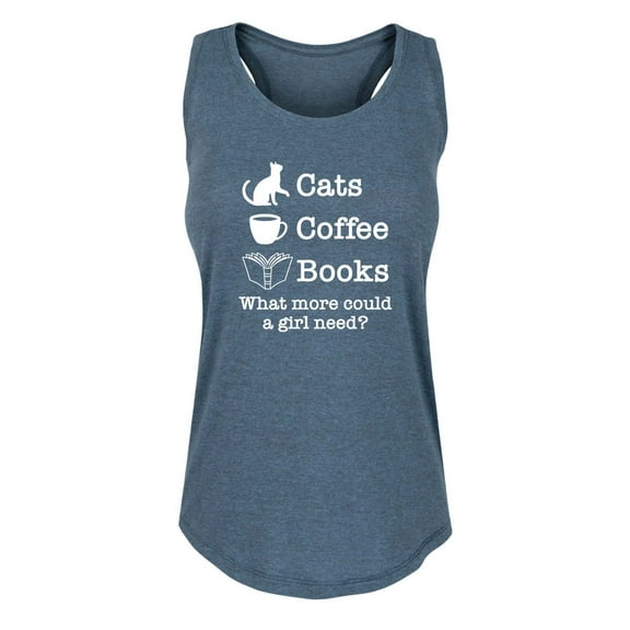 Instant Message - Cats Coffee Books - Women's Racerback Tank