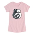 thumbnail image 1 of Instant Message - Cats Heart Tails - Toddler Girls Fitted Short Sleeve T-Shirt, 1 of 4