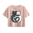 thumbnail image 1 of Instant Message - Cats Heart Tails - Youth Girl Short Sleeve Boxy Tee, 1 of 5