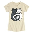 thumbnail image 1 of Instant Message - Cats Heart Tails - Youth Girls Short Sleeve T-shirt, 1 of 5