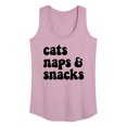 thumbnail image 1 of Instant Message - Cats Naps Snacks - Women's Racerback Tank Top, 1 of 6