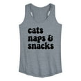 thumbnail image 1 of Instant Message - Cats Naps Snacks - Women's Racerback Tank Top, 1 of 6
