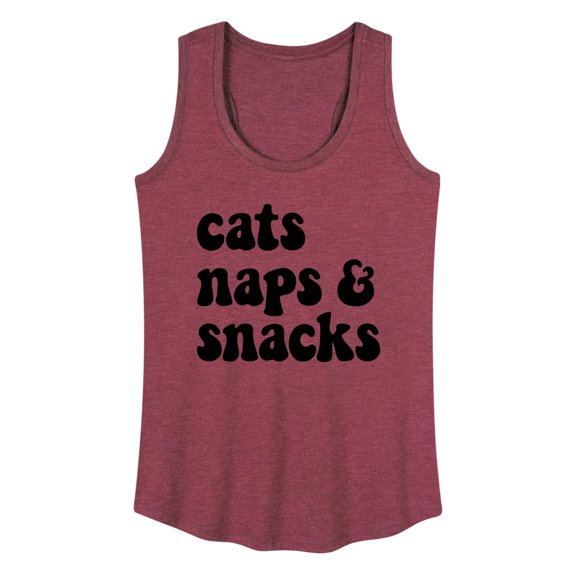 Instant Message - Cats Naps Snacks - Women's Racerback Tank Top