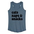 thumbnail image 1 of Instant Message - Cats Naps Snacks - Women's Racerback Tank Top, 1 of 6