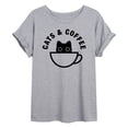 thumbnail image 1 of Instant Message - Cats and Coffee Relaxed Fit T-Shirt, 1 of 5
