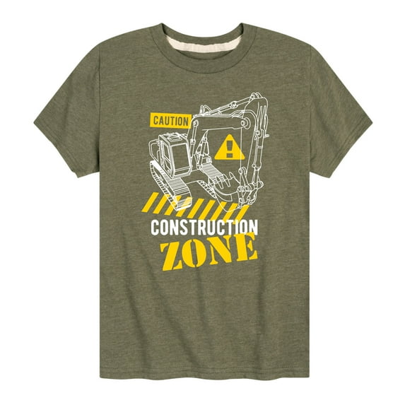 Instant Message - Caution Construction Zone - Youth Short Sleeve Tee