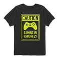 thumbnail image 1 of Instant Message - Caution Gaming In Progress - Youth Short Sleeve Tee, 1 of 5