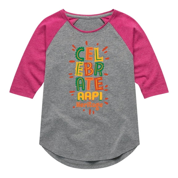 Instant Message - Celebrate AAPI Heritage - Toddler & Youth Girls Raglan Graphic T-Shirt