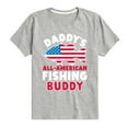 thumbnail image 1 of Instant Message - Celebrate Family - Daddy's All American Fishing Buddy - Toddler & Youth Short Sleeve Graphic T-Shirt, 1 of 6