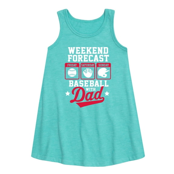 Instant Message - Celebrate Family - Weekend Forecast Baseball with Dad - Toddler & Youth Girls A-line Dress