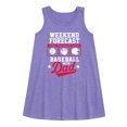 thumbnail image 1 of Instant Message - Celebrate Family - Weekend Forecast Baseball with Dad - Toddler & Youth Girls A-line Dress, 1 of 5