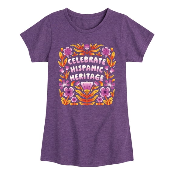 Instant Message - Celebrate Hispanic Heritage Girls' Fitted Short Sleeve Graphic T-Shirt