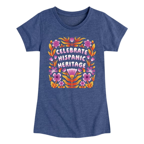 Instant Message - Celebrate Hispanic Heritage Girls' Fitted Short Sleeve Graphic T-Shirt