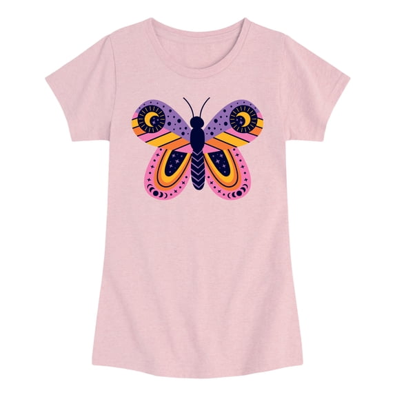 Instant Message - Celestial Butterfly - Youth Girls Fitted Short Sleeve T-Shirt