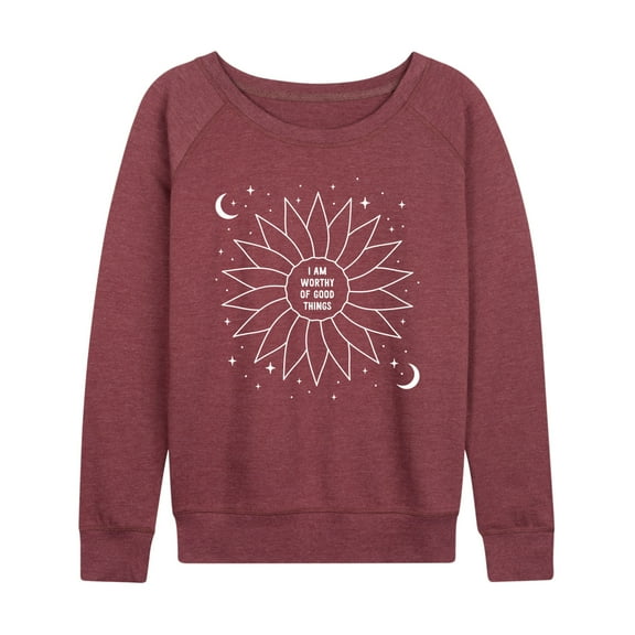 Instant Message - Celestial Flower Affirmation - Women's Lightweight French Terry Long Sleeve Shirt