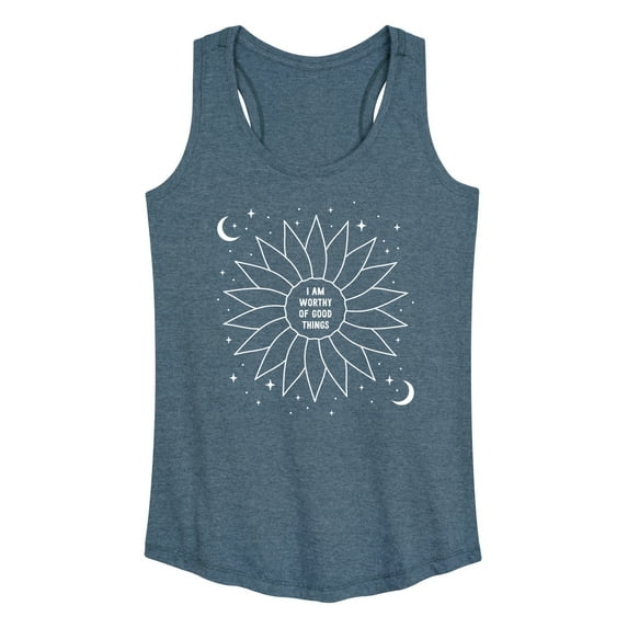 Instant Message - Celestial Flower Affirmation - Women's Racerback Tank Top
