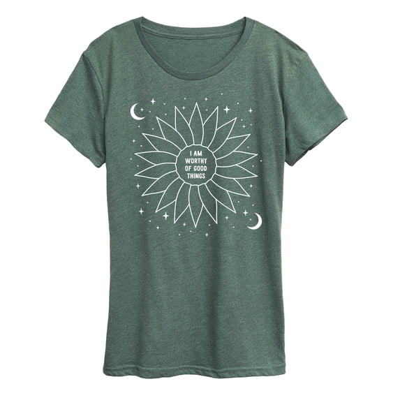 Instant Message - Celestial Flower Affirmation - Women's Short Sleeve Graphic T-Shirt