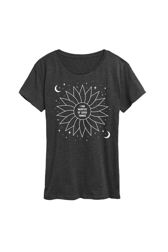 - Celestial Flower Affirmation - Women's Short Sleeve Graphic T-Shirt