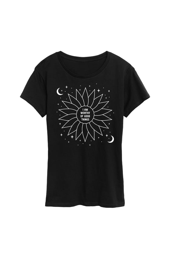 - Celestial Flower Affirmation - Women's Short Sleeve Graphic T-Shirt