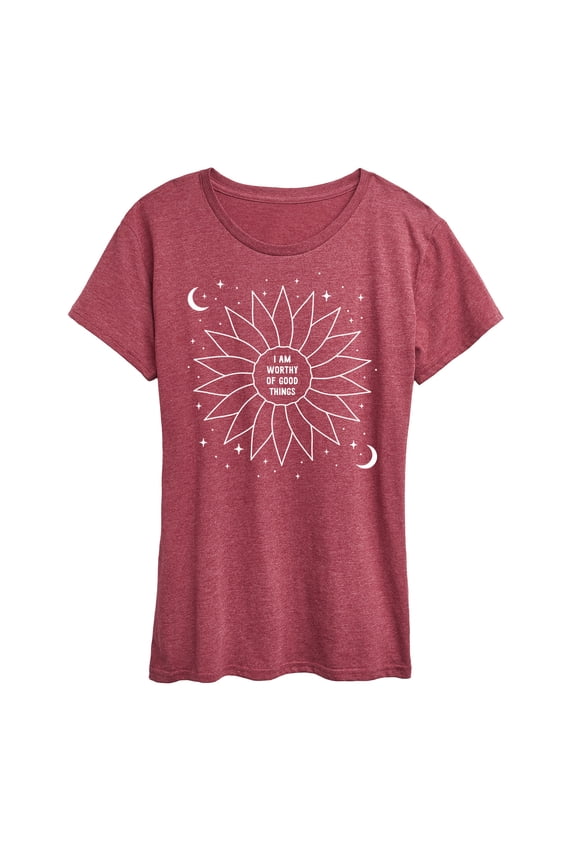 Instant Message - Celestial Flower Affirmation - Women's Short Sleeve Graphic T-Shirt