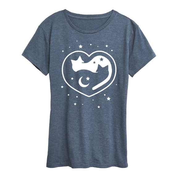 Instant Message - Celestial Heart Cats - Women's Short Sleeve Graphic T-shirt
