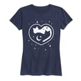thumbnail image 1 of Instant Message - Celestial Heart Cats - Women's Short Sleeve Graphic T-shirt, 1 of 5