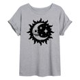 thumbnail image 1 of Instant Message - Celestial Moon with Skull Face Oversized Graphic T-Shirt, 1 of 5