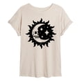 thumbnail image 1 of Instant Message - Celestial Moon with Skull Face Oversized Graphic T-Shirt, 1 of 5