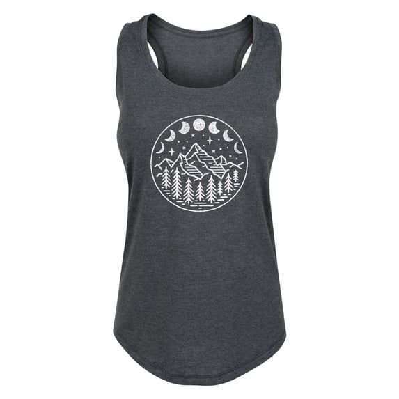 Instant Message - Celestial Mountains Moon Phases Graphic Racerback Tank