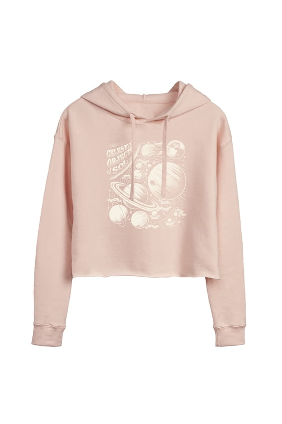 - Celestial Objects - Outer Space - Planets - Astrology - Womens Cropped Hoodie