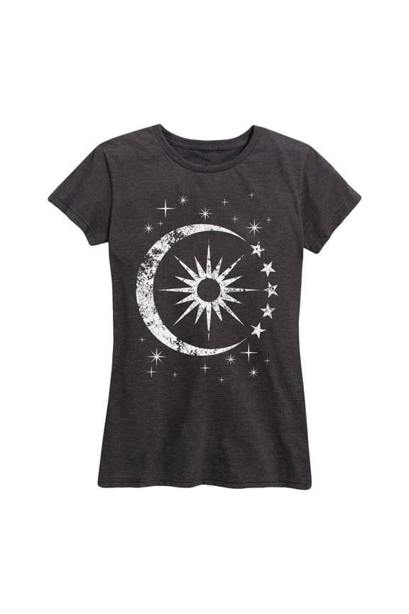 - Celestial Sun Moon Scene - Women's Short Sleeve Graphic T-Shirt