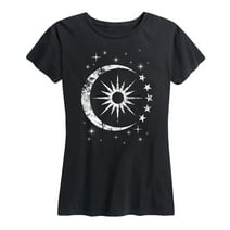 Instant Message - Celestial Sun Moon Scene  - Women's Short Sleeve Graphic T-Shirt