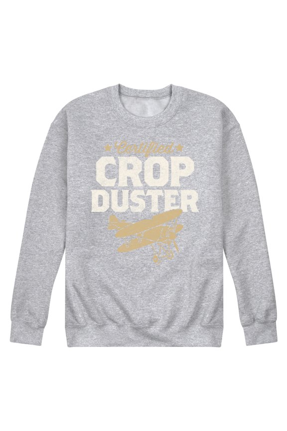 - Certified Crop Duster - Men's Crew Neck Fleece Pullover