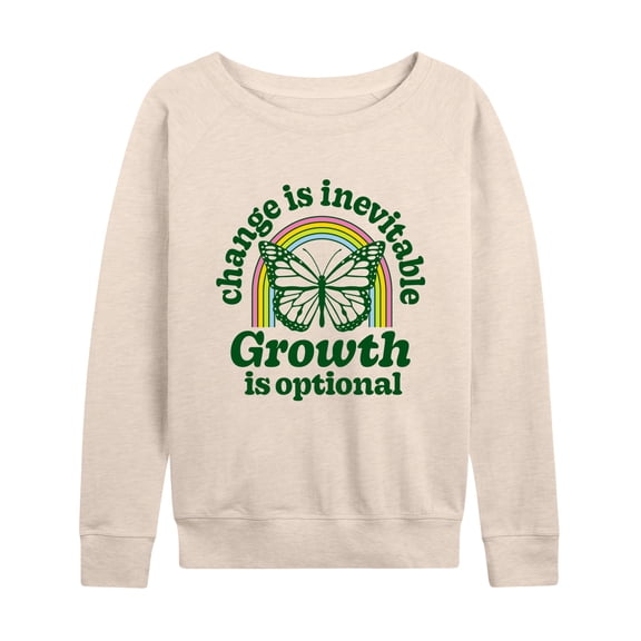 Instant Message - Change Inevitable Growth Optional - Women's Lightweight French Terry Long Sleeve Shirt