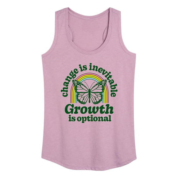 Instant Message - Change Inevitable Growth Optional - Women's Racerback Tank Top