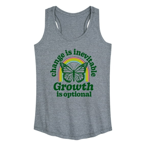 Instant Message - Change Inevitable Growth Optional - Women's Racerback Tank Top