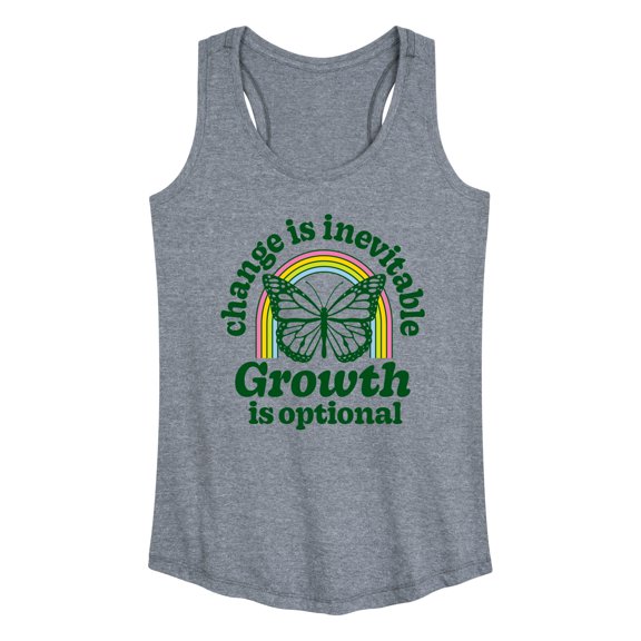 Instant Message - Change Inevitable Growth Optional - Women's Racerback Tank Top