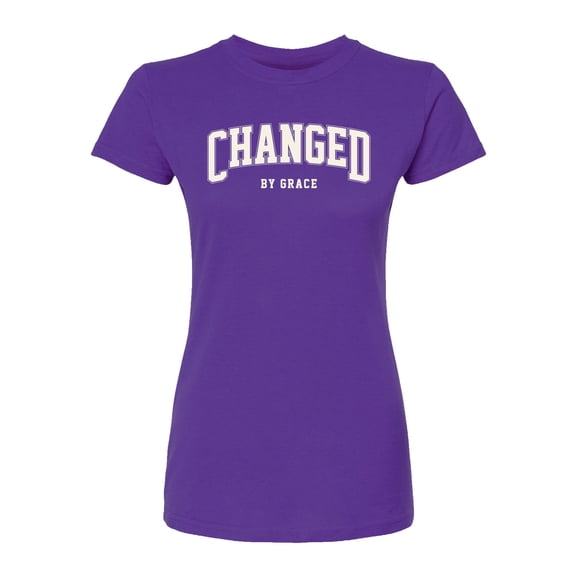 Instant Message - Changed By Grace Collegiate - Juniors Fitted Short Sleeve Graphic T-Shirt