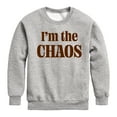 thumbnail image 1 of Instant Message - Chaos Caffeine Kid - Toddler & Youth Crewneck Fleece Sweatshirt, 1 of 6