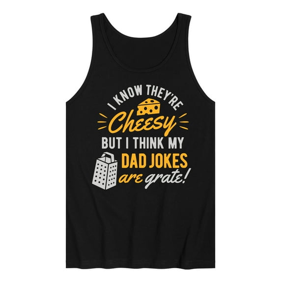Instant Message - Cheesy Dad Jokes Grate  - Men's Jersey Tank Top