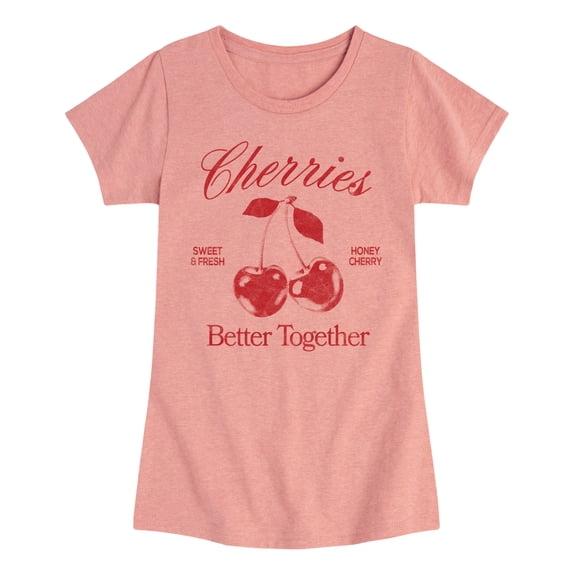 Instant Message - Cherries - Youth Girls Fitted Short Sleeve T-Shirt